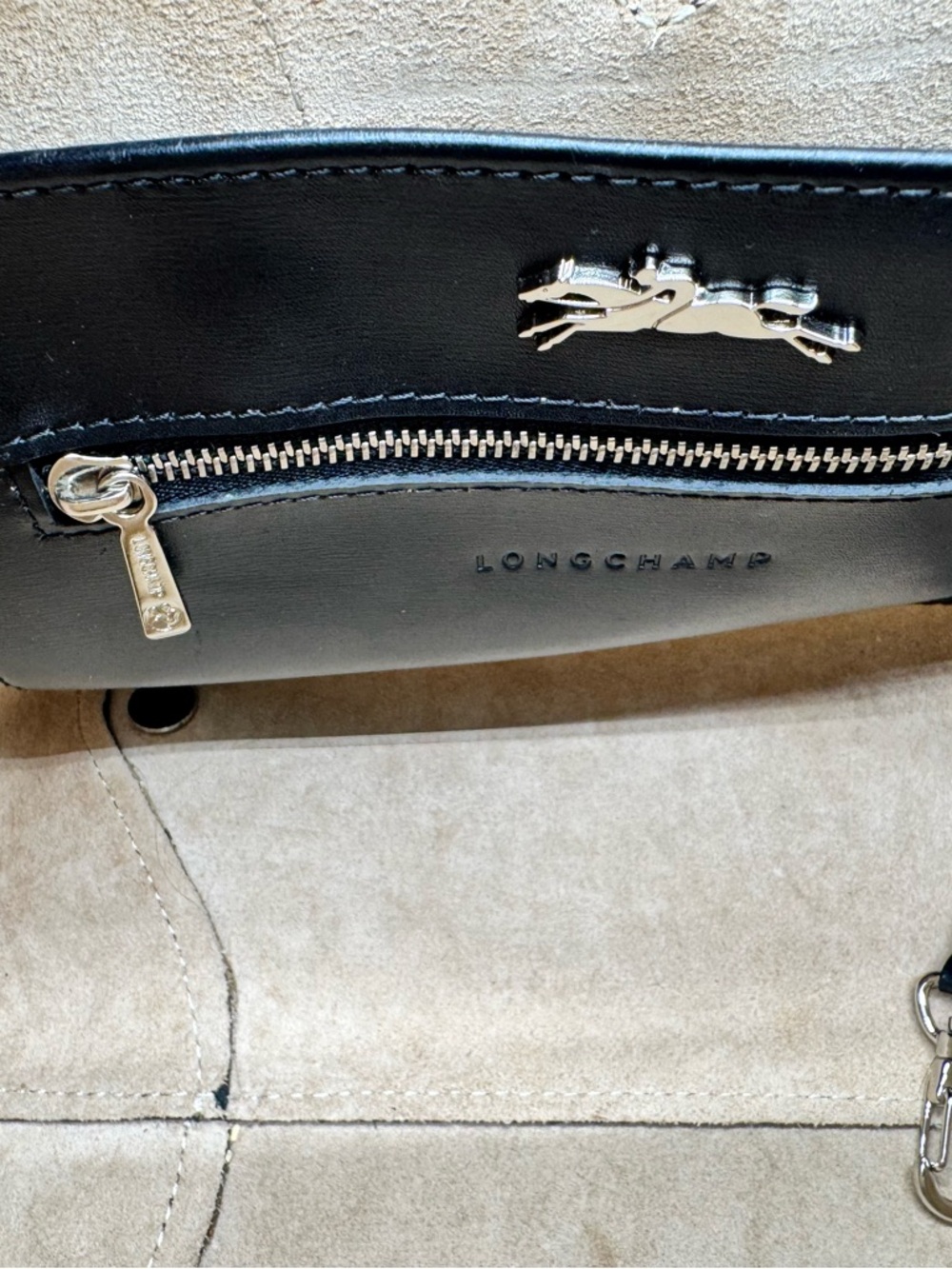 Longchamp Roseau Black Leather Handbag - Picture 7 of 12